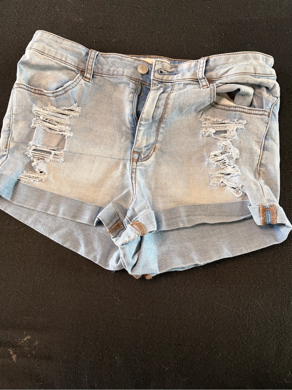 Pacsun Size 29 Light Blue Distressed Denim Shorts - Women